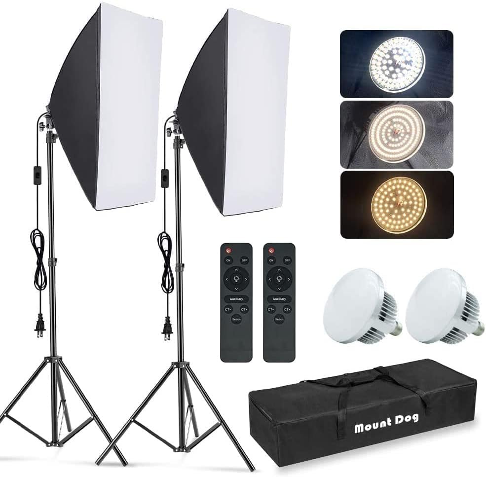 Photography Lighting Kits - مجموعة إضاءة سوفت بوكس للتصوير الفوتوغرافي،