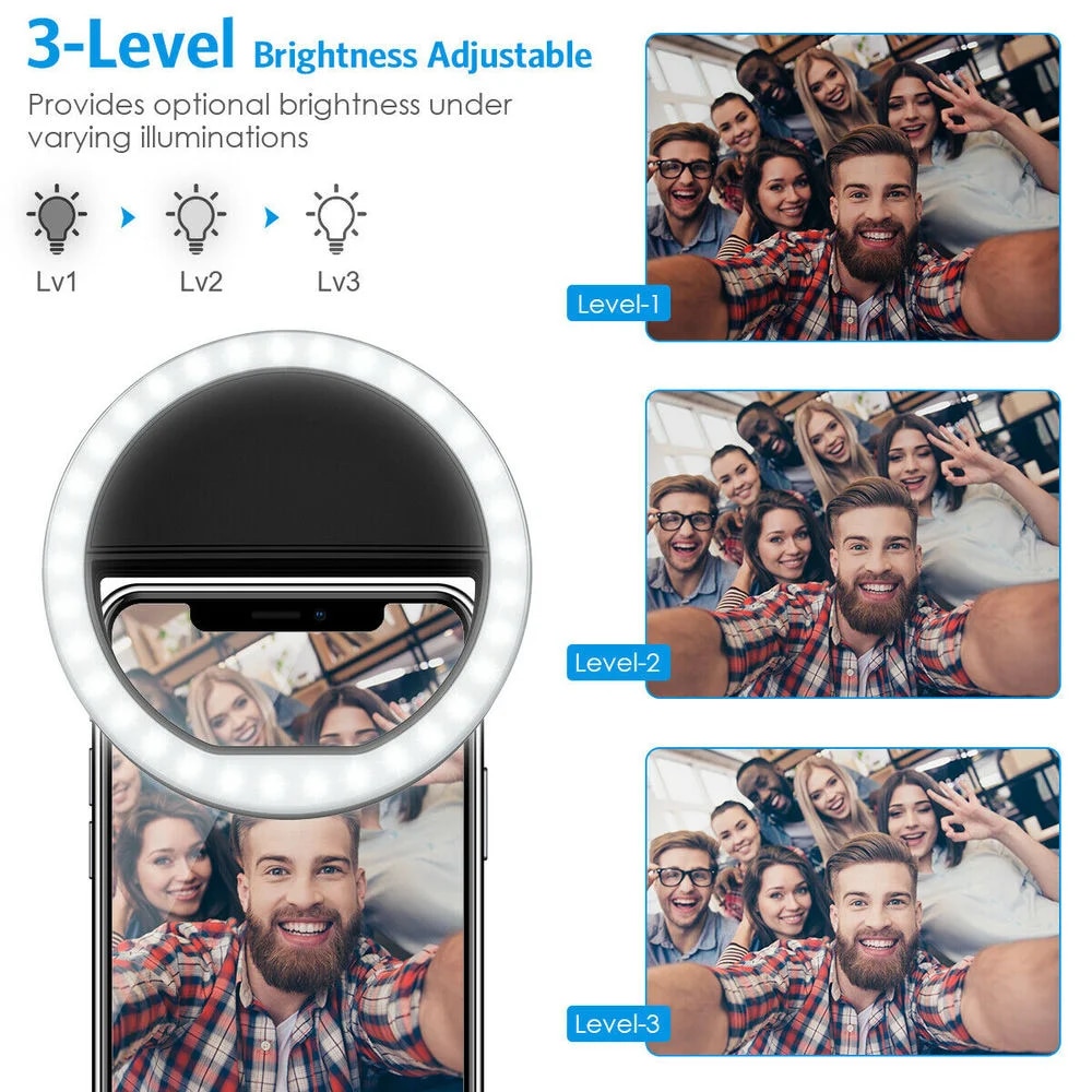 ضوء حلقة سيلفي LED قابل للشحن  - مراجعة Photography Lighting Game وسعره